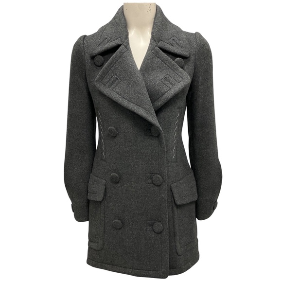 CHRISTIAN DIOR CHARCOAL GREY DOUBLE BREASTED CASHMERE COAT - Picture 1 of 6